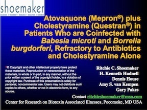 Atovaquone (Mepron®) plus Cholestyramine (Questran®) in Patients Who are Coinfected with Babesia microti and Borrelia burgdorferi, Refractory to Antibiotics and Cholestyramine Alone