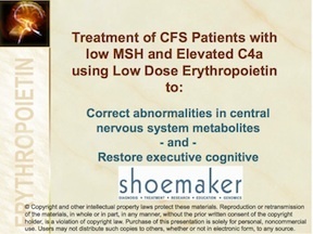 Treatment of CFS Patients with low MSH and Elevated C4a using Low Dose Erythropoietin