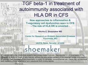 TGF beta-1 in treatment of autoimmunity associated with HLA DR in CFS